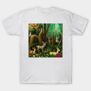 Weirdcore Eerie Forest Painting T-Shirt